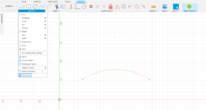 1. Press the text on arc button in the sketch panel.