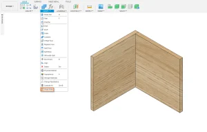 1. Press the hinge holes button in the modify panel.