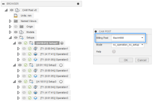 2. Select a milling post processor in the local post folder.